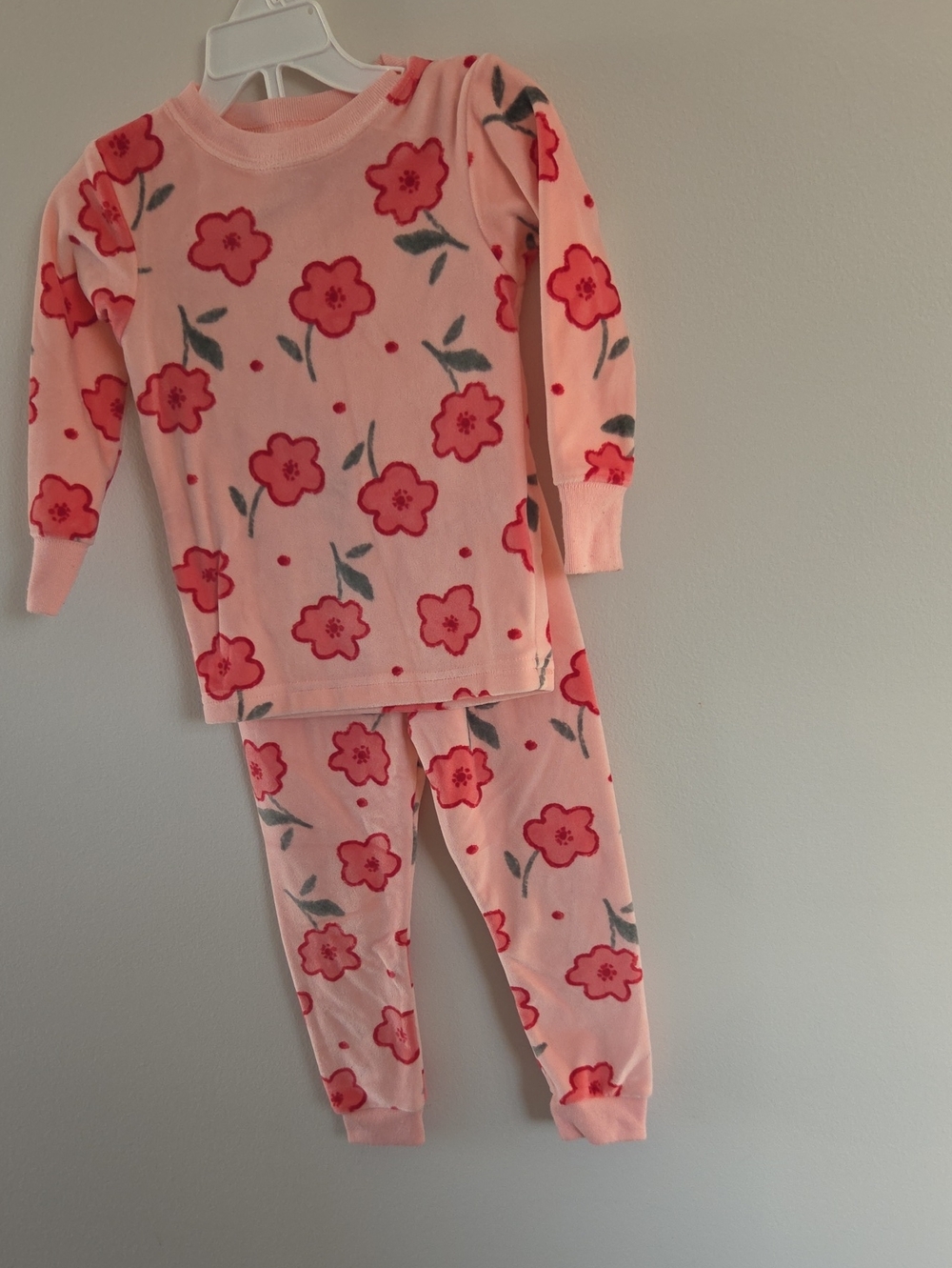 Kids Pink Floral Pajama Set - Cozy Two-Piece Sleepwear